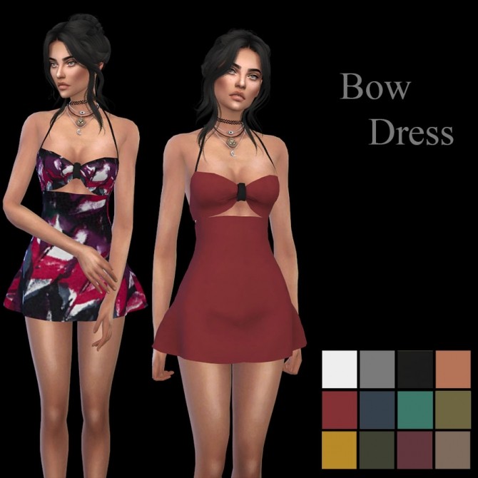 Sims 4 Bow Dress at Leo Sims