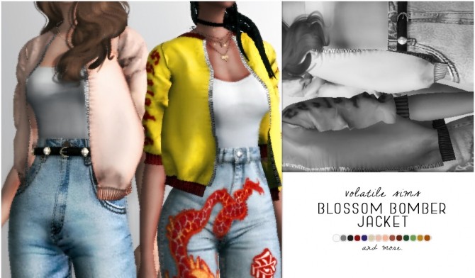 Sims 4 Blossom Bomber Jacket at Volatile Sims