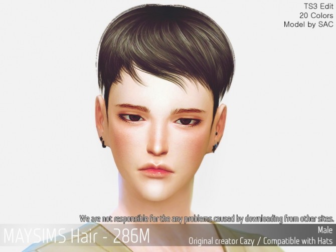 Sims 4 Hair 286M (Cazy) at May Sims