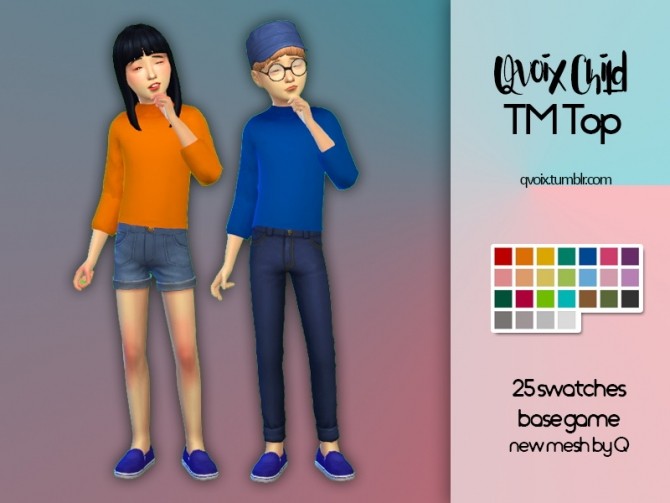 Sims 4 Child TM Top at qvoix – escaping reality