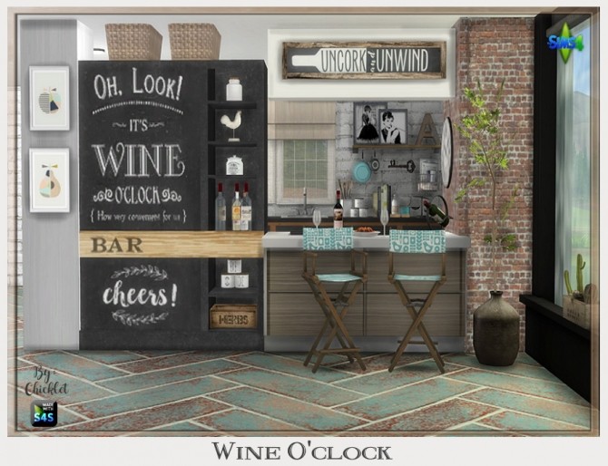 Sims 4 Wine OClock Dining Set at Chicklet’s Nest