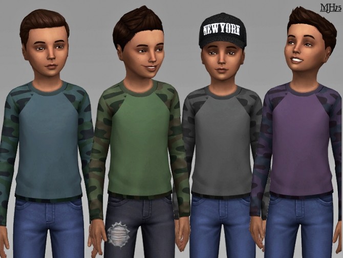 Sims 4 Boys Camouflage Tops by Margeh 75 at TSR