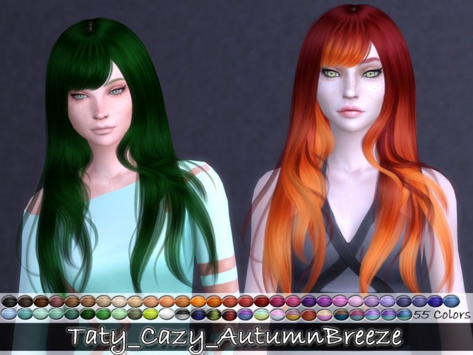 Sims 4 Cazys Autumn Breeze hair retextures at Taty – Eámanë Palantír