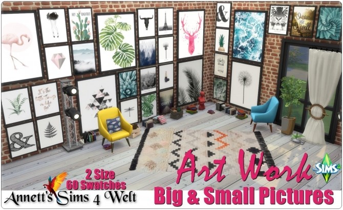 Sims 4 Mega Pack Big & Small Pictures Art Work at Annett’s Sims 4 Welt