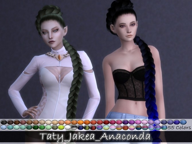 Sims 4 Jakea Anaconda hair recolors at Taty – Eámanë Palantír
