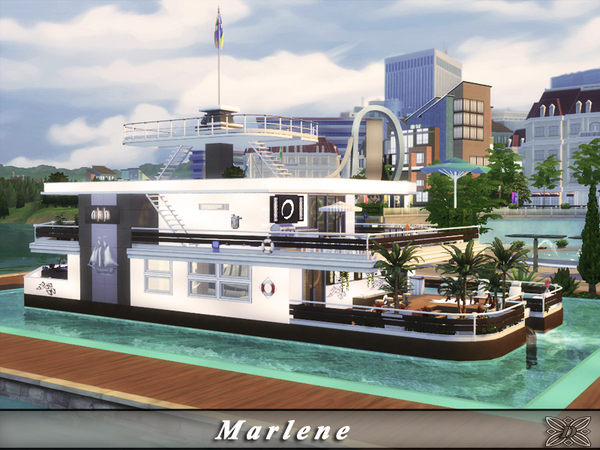 Sims 4 Marlene luxury yacht home by Danuta720 at TSR