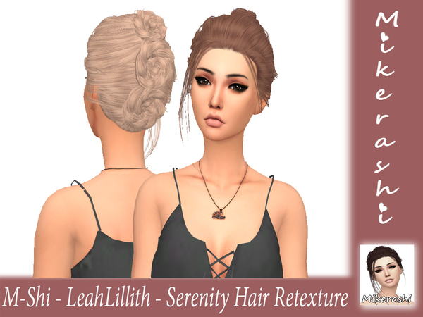 Sims 4 M Shi LeahLillith Serenity Hair Retexture by mikerashi at TSR