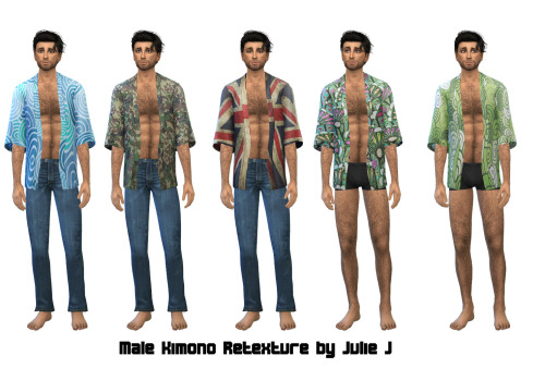 Sims 4 Male Kimono Retextured at Julietoon – Julie J