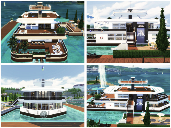 Sims 4 Marlene luxury yacht home by Danuta720 at TSR