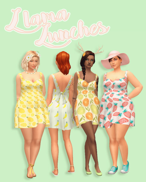 Sims 4 LLama Lunches dress at Hamburger Cakes