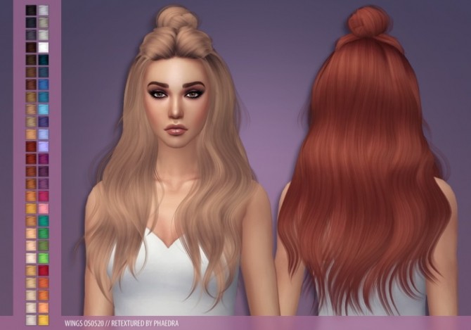 Sims 4 Wings OS0520 hair recolors at Phaedra