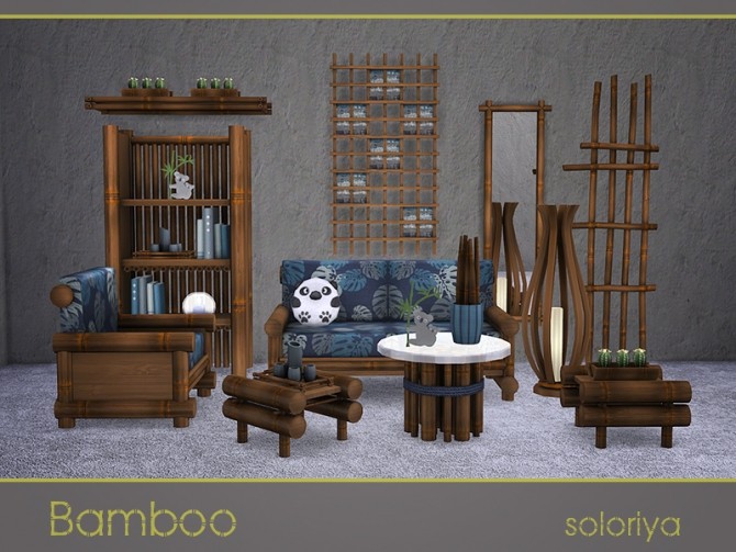 Sims 4 Bamboo set at Soloriya