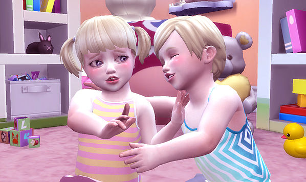 Sims 4 Twins toddler pose 03 at A luckyday