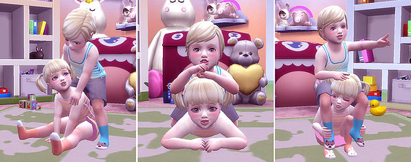 Sims 4 Twins toddler pose 03 at A luckyday