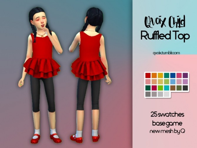 Sims 4 Child Ruffled Top at qvoix – escaping reality