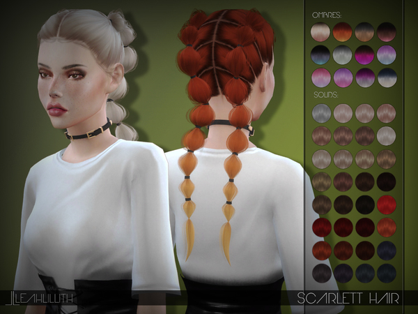 Sims 4 Scarlett Hair by Leah Lillith at TSR