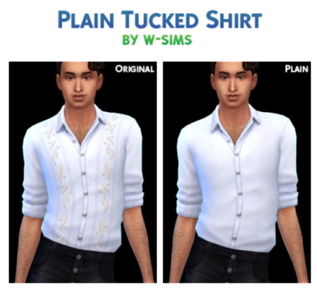 Plain Tucked Shirt at W-Sims
