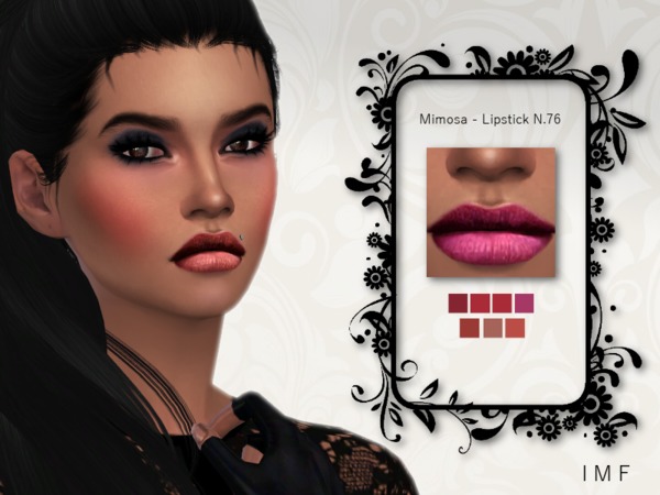 Sims 4 IMF Mimosa Lipstick N.76 by IzzieMcFire at TSR