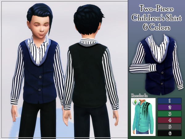 Sims 4 Two Piece Childrens Shirt by jeisse197 at TSR