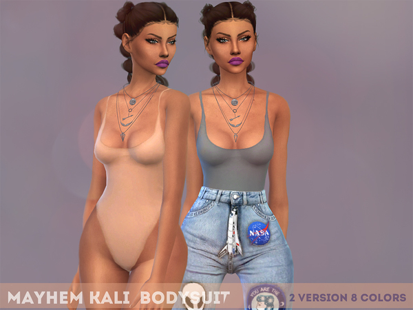 Sims 4 Kali Bodysuit 2 versions by mayhem sims at TSR