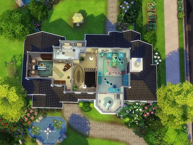 Sims 4 Exclusive Suburban House by MychQQQ at TSR
