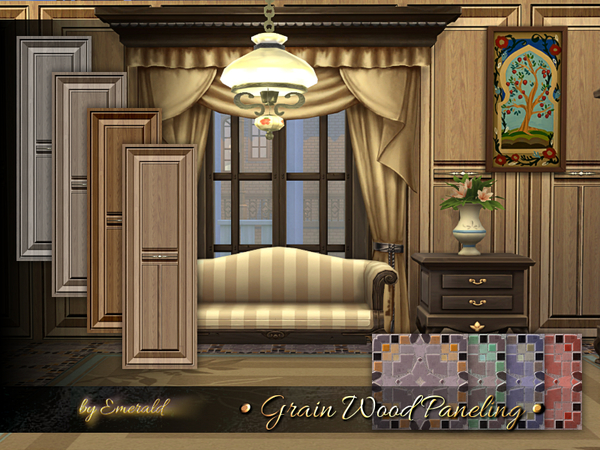 Sims 4 Grain Wood Paneling by emerald at TSR