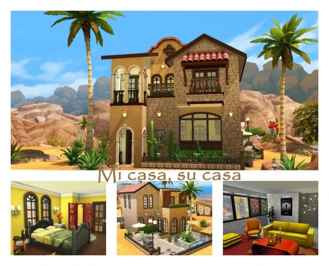Sims 4 Mi casa, mediterranean style house by Ainotar at Mod The Sims