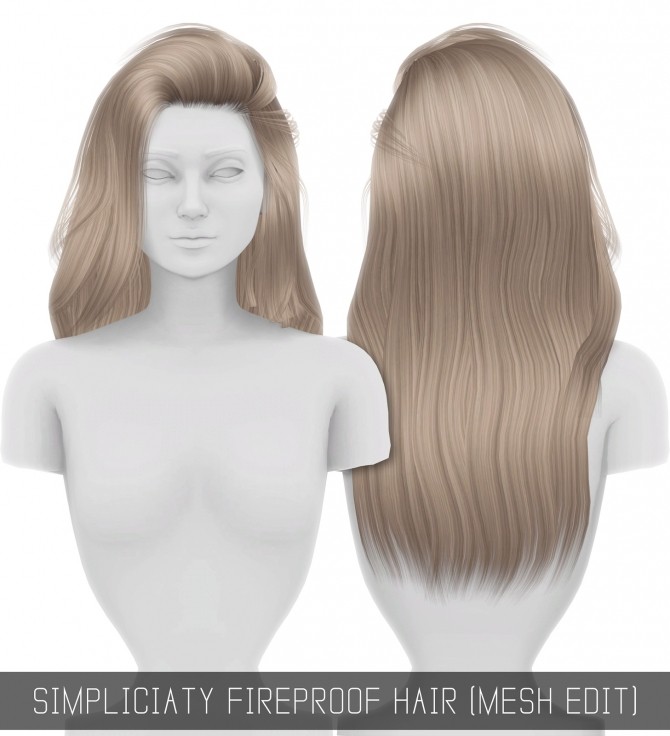 Sims 4 FIREPROOF HAIR (MESH EDIT) at Simpliciaty