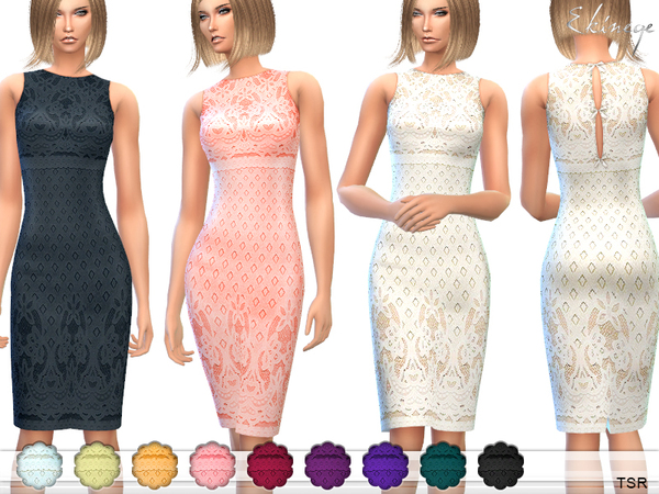 Sims 4 Lace Overlay Dress by ekinege at TSR