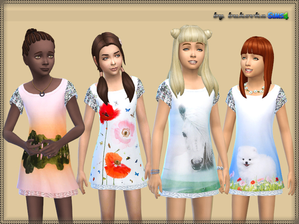 Sims 4 Dress Animal Print by bukovka at TSR