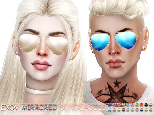 Sims 4 EXOV Mirrored Sunglasses by Pralinesims at TSR