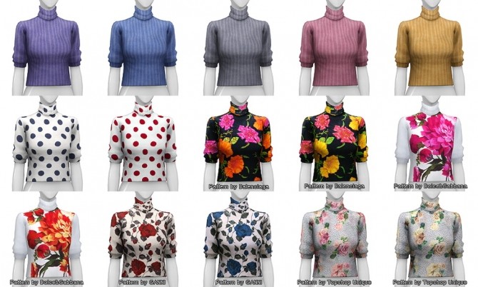 Sims 4 Half sleeves turtle neck sweater pattern at Rusty Nail