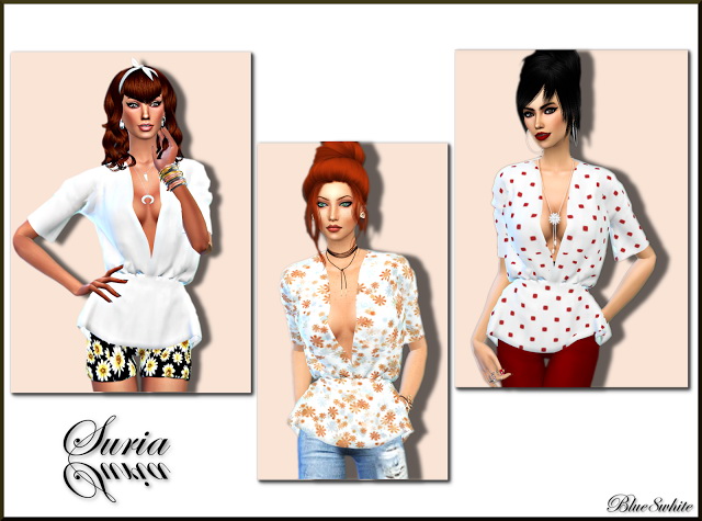 Sims 4 SURIA BLOUSE (Version 1) at Blue8white
