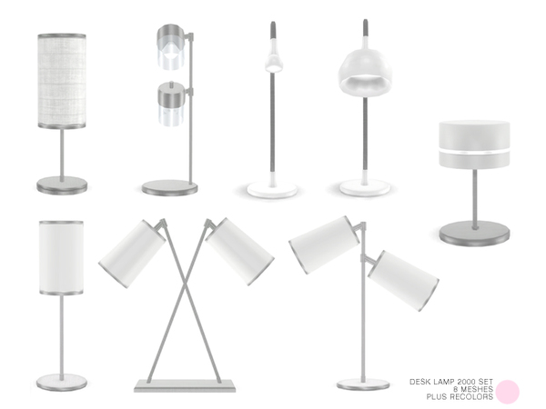 Sims 4 Desk Lamp 2000 Set by DOT at TSR