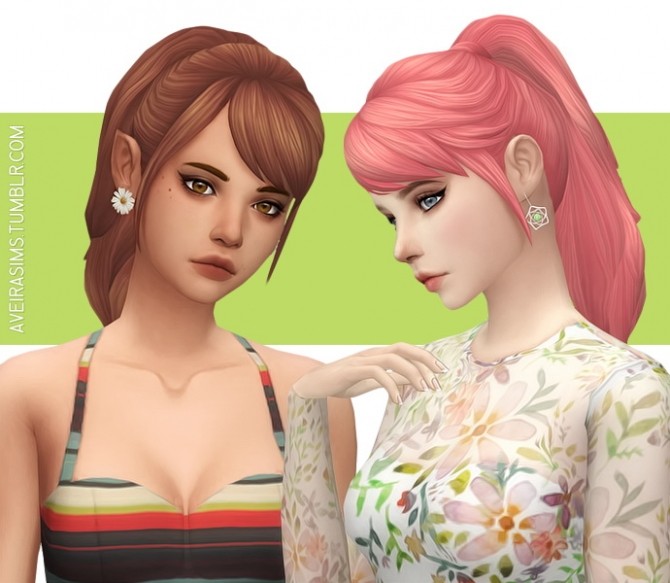 Sims 4 Wildlyminiaturesandwich’s Leela Hair V1 Recolor at Aveira Sims 4