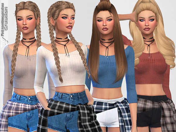 Sims 4 Cute Sporty Everyday Tops by Pinkzombiecupcakes at TSR