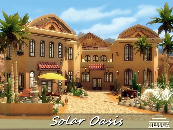Sims 4 Solar Oasis house by Nessca at TSR