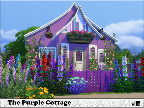 Sims 4 The Purple Cottage by Pinkfizzzzz at TSR