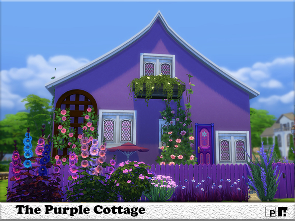 Sims 4 The Purple Cottage by Pinkfizzzzz at TSR