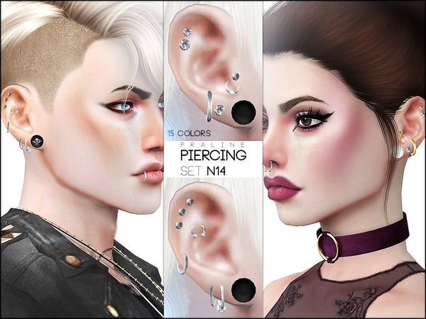Sims 4 Piercing Set N14 by Pralinesims at TSR