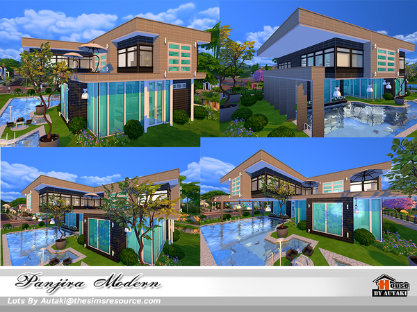 Sims 4 Panjira Modern house by autaki at TSR