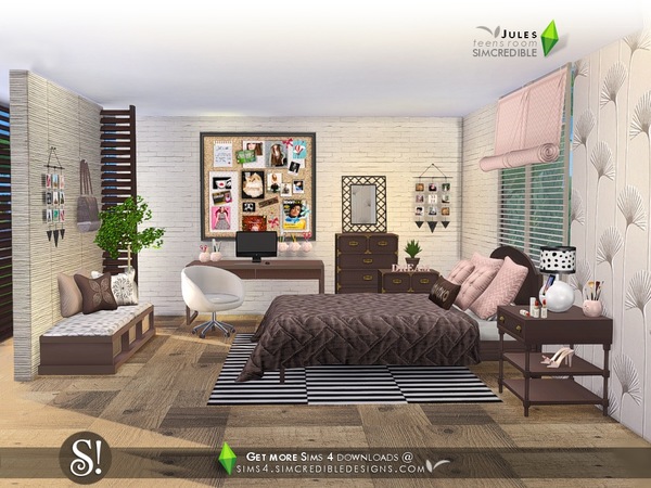 Sims 4 Jules bedroom by SIMcredible at TSR