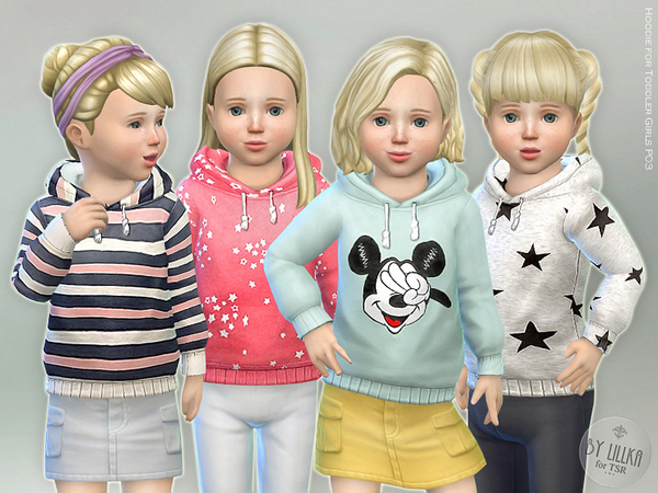 Sims 4 Hoodie for Toddler Girls P03 by lillka at TSR