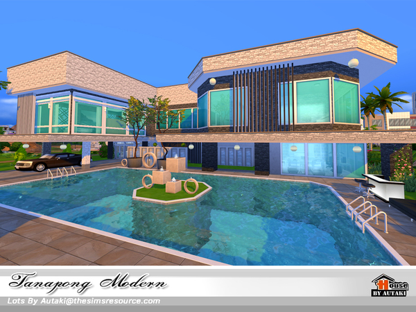 Sims 4 Tanapong Modern house by autaki at TSR