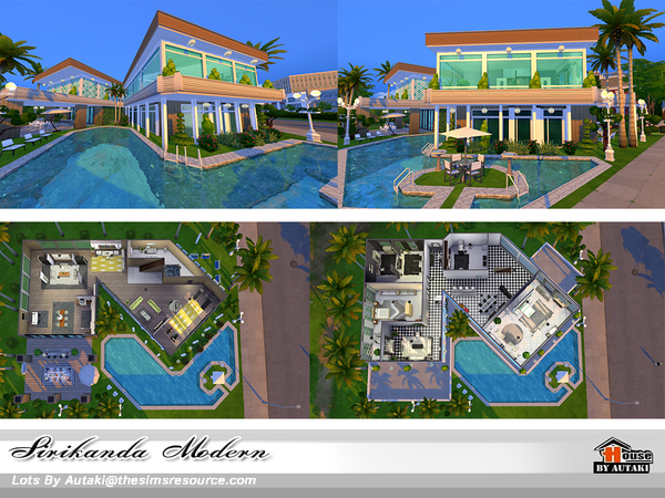 Sims 4 Sirikanda Modern house No CC by autaki at TSR