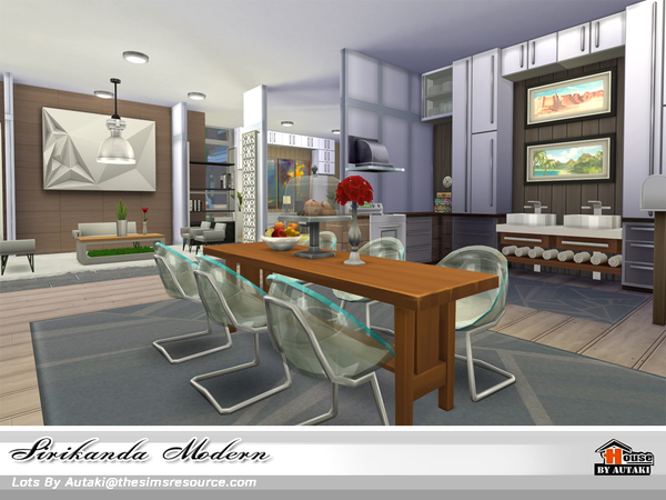 Sims 4 Sirikanda Modern house No CC by autaki at TSR