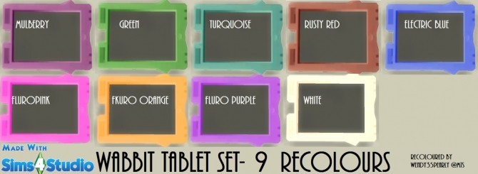 Sims 4 Wabbit Tablet in 9 Recolours by wendy35pearly at Mod The Sims