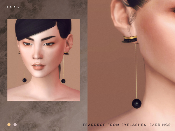 Sims 4 Teardrop from Eyelashes Earrings by SLYD at TSR