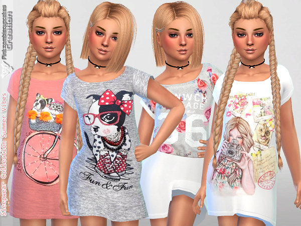 Sims 4 Sleepwear Collection Summer Vibes by Pinkzombiecupcakes at TSR