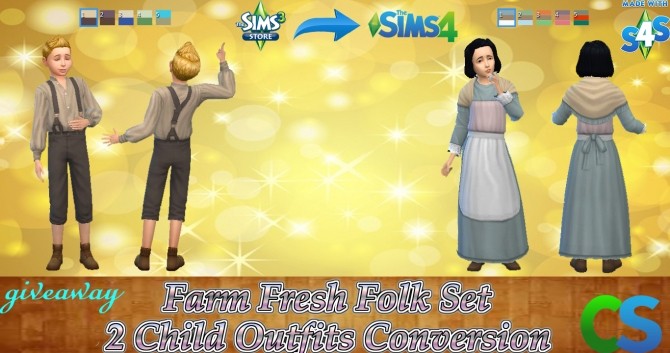 Sims 4 Farm Fresh Folk Set 2 Child Outfits Conversion by cepzid at SimsWorkshop